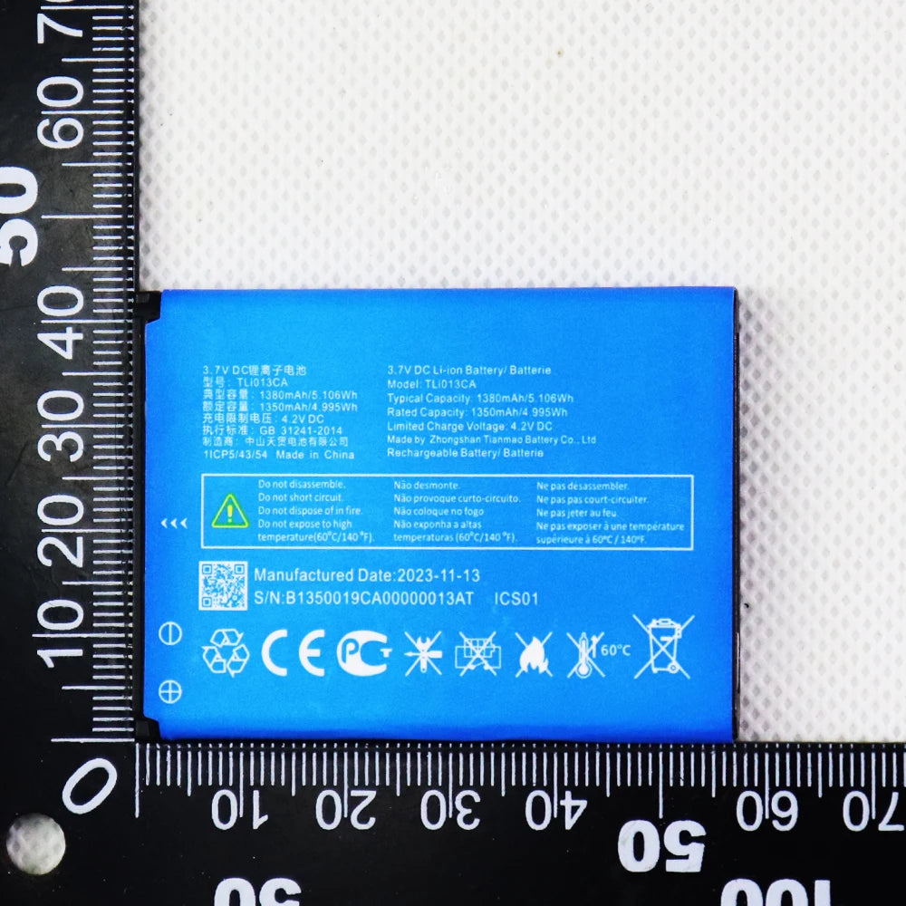 Phone Battery For Alcatel TLi013CA 1380mAh/TLi016D1 1680mAh/TLi017C7 1850mAh/TLi017D1 1850mAh/TLi019D7 2000mAh/TLi021E1 2200mAh