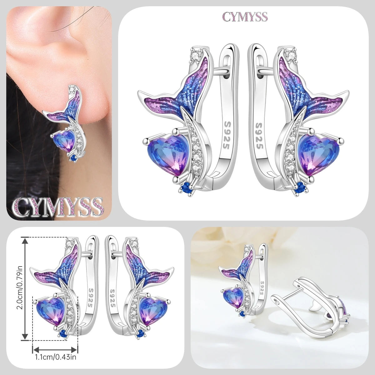 925 Sterling Silver Needle Iris Flower Hoop Earrings for Women Original Elegant Versatile Jewelry Birthday Party Fine Gift 2026