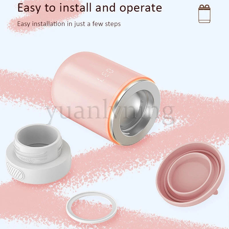 Portable Baby Bottle Warmer Wireless 8800mAh Fast Heating &Sterilizer Waterproof Breastmilk Warmer with 3 Adapters