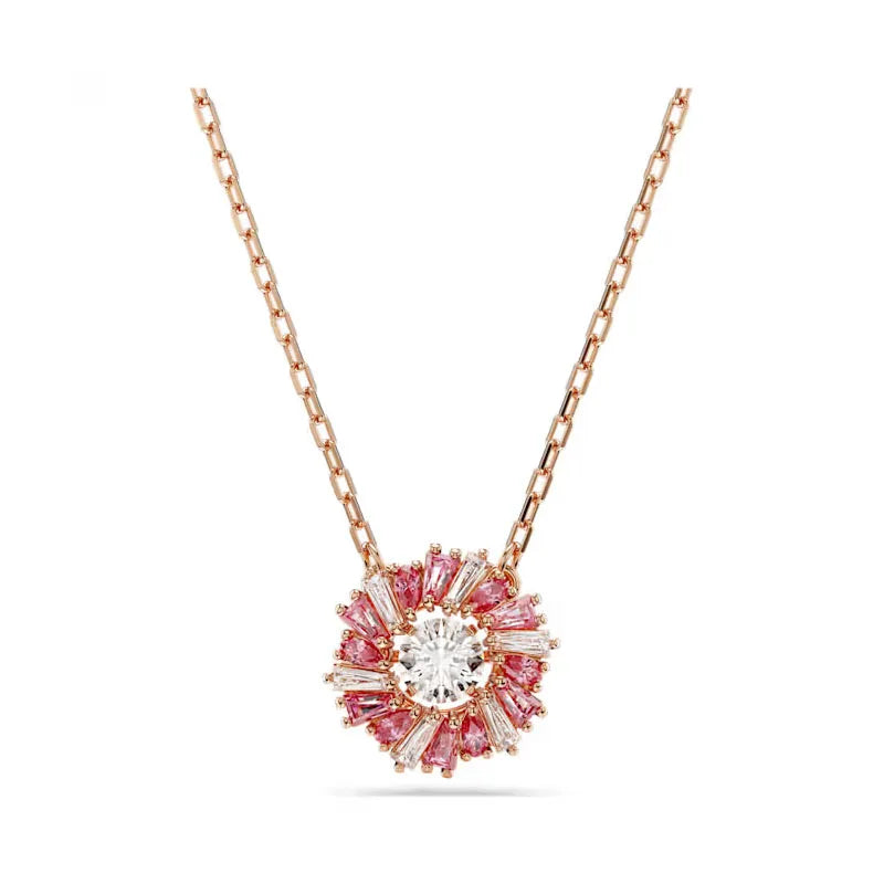 Snowflake Flowers Original New Sales Trend High Quality Jewelry Flower Sets Necklace Earring Ring Bracelet Pink Anniversary Gift