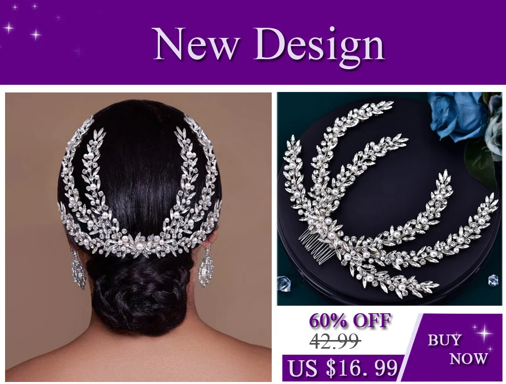YouLaPan Bridal Hair Accessories Wedding Headband Rhinestone Headdress Bride Tiara Prom Wedding Hair Jewelry Queen Crown HP431