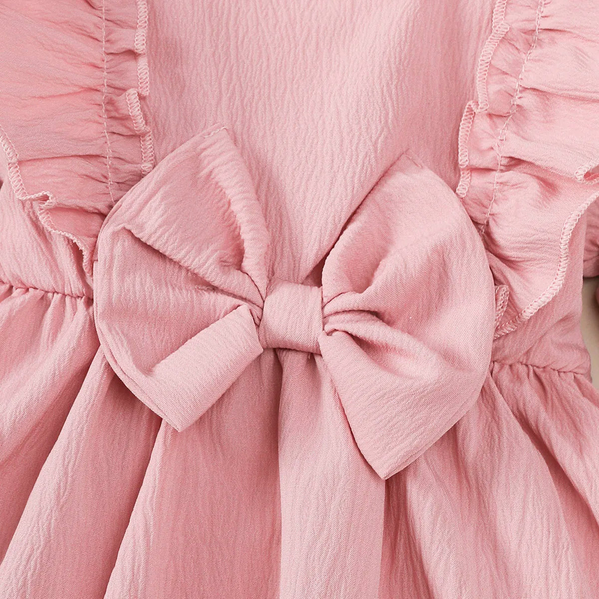 Baby girl Autumn Dress Ruffled Edges and Bow, Long sleeved Dress+Headband for 0-18 Months Cute Baby girl Holiday Party Costume