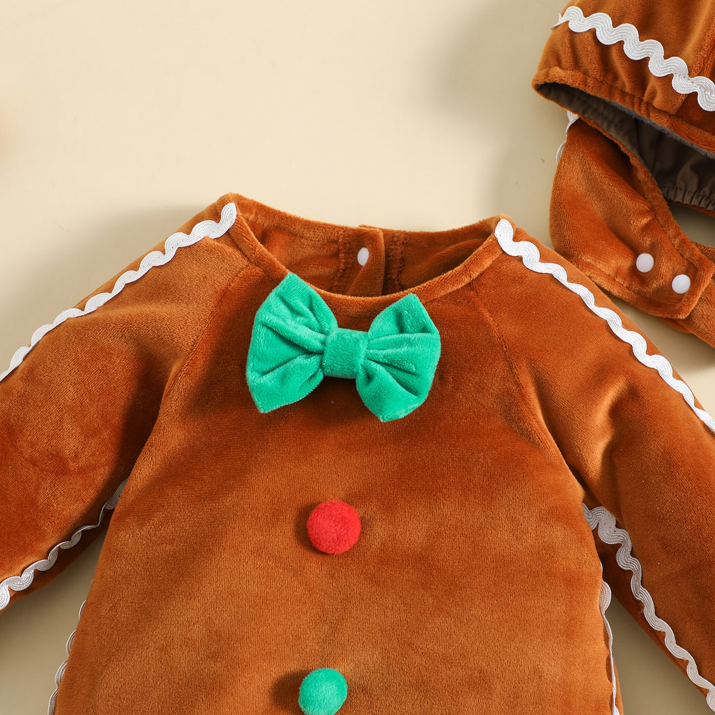 ma&baby 0-24M Christmas Baby Romper Newborn Infant Boy Girl Gingerbread Man Costumes + Hat Long Sleeve Jumpsuit Xmas Clothing