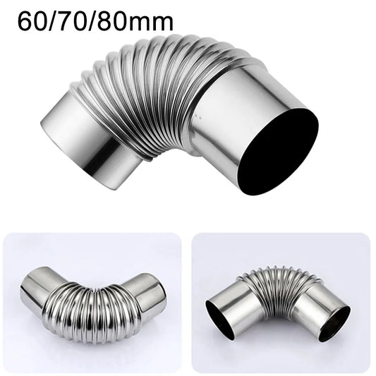 60 70 80mm Stainless Steel 90° Elbow Chimney Liner Bend 90° Multi-Flue Stove Pipe For Outdoor Camping Wood Stoves Chimney
