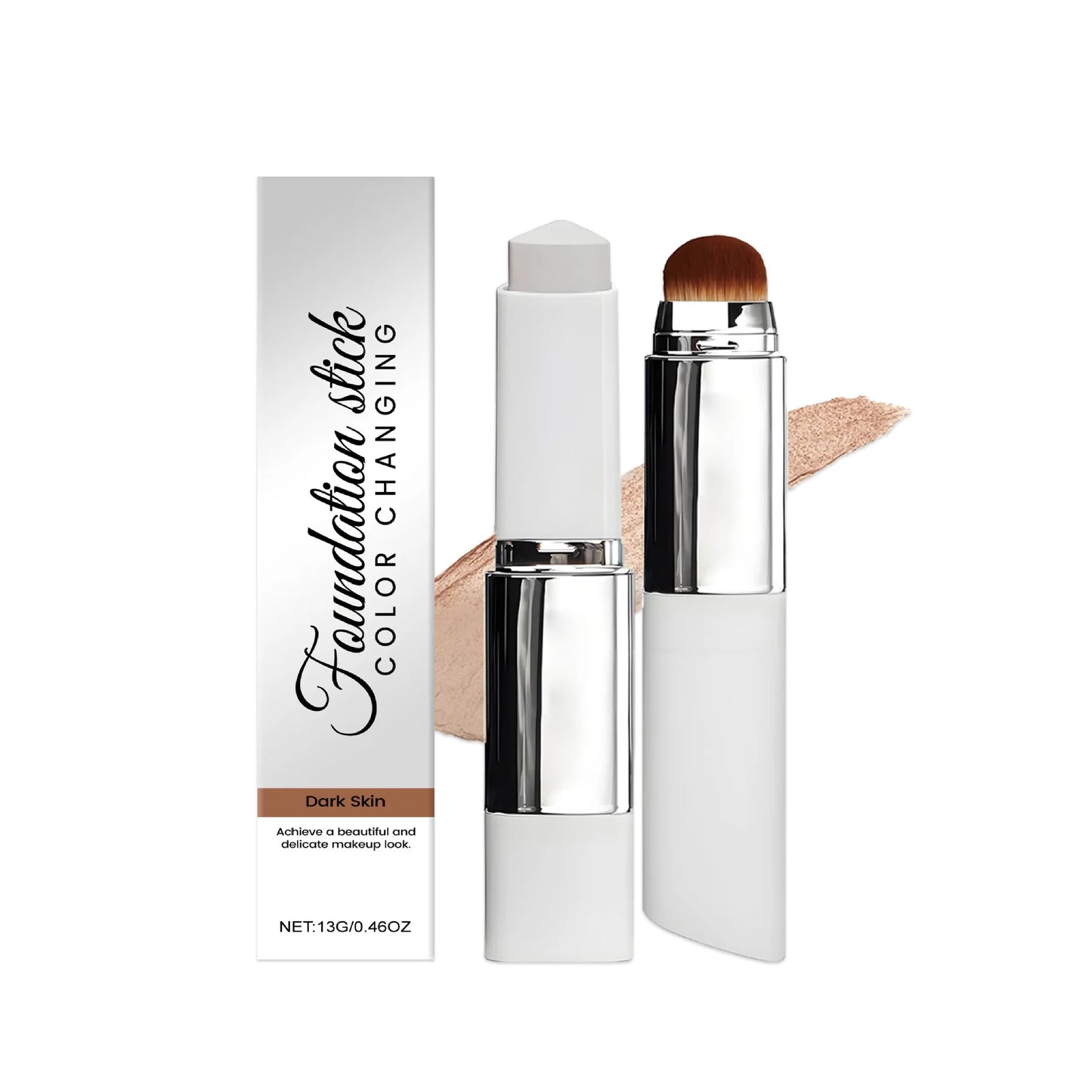 Dual-Action Color-Changing Foundation Stick - Skin-Nourishing, Lightweight Matte Finish, All-in-One Portable Makeup Stick