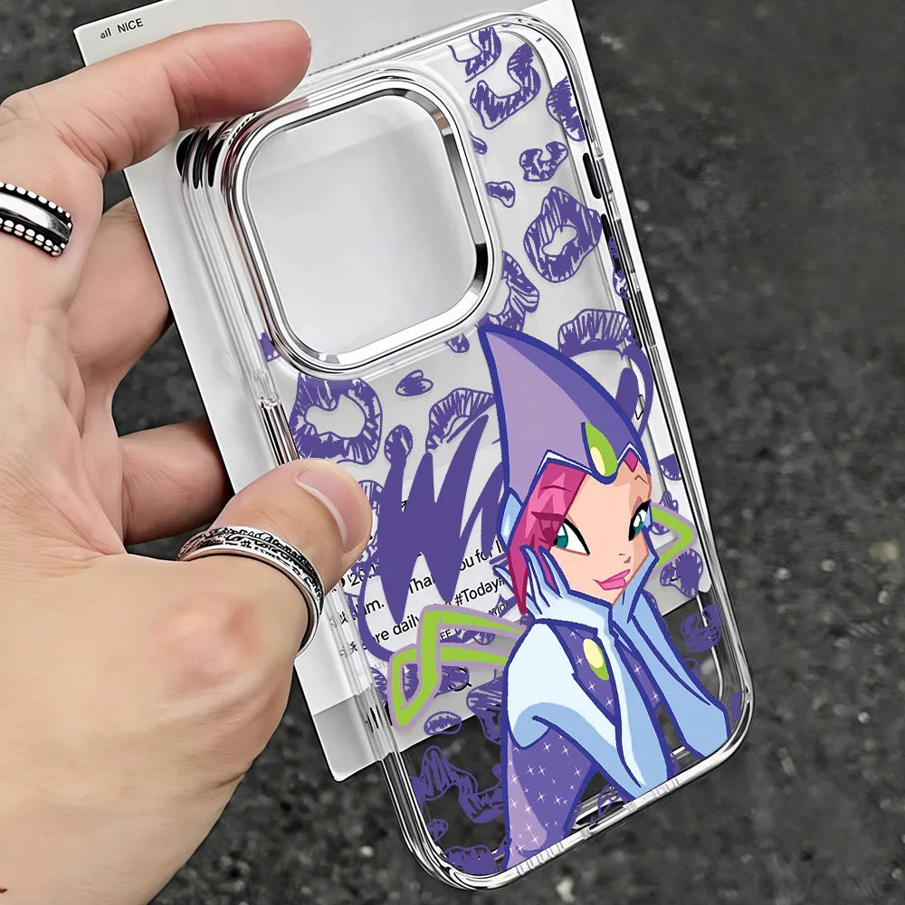 W-Winx C-Club Phone Case for IPhone 17 16e 16 15 14 13 12 11 Mini Pro Max X XR XSMAX 8 7 Air Plus Transparent Soft Cover