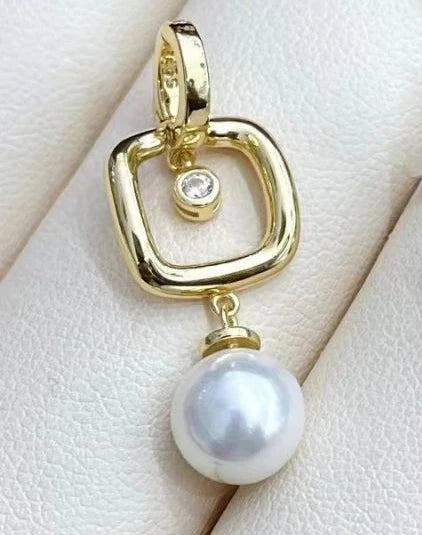 MeiBaPJ 8-9mm Natural Round Pearls Fashion Jewelry Set DIY 925 Silver Pendant Earrings Ring Fine Wedding Jewelry for Women