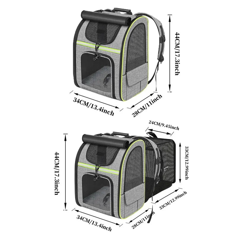 Cat Carrier Backpacks Expandable Cat Backpack with Shade Cover, Breathable Mesh Pet Carrier Backpack Bag for Travel Hiking Campi