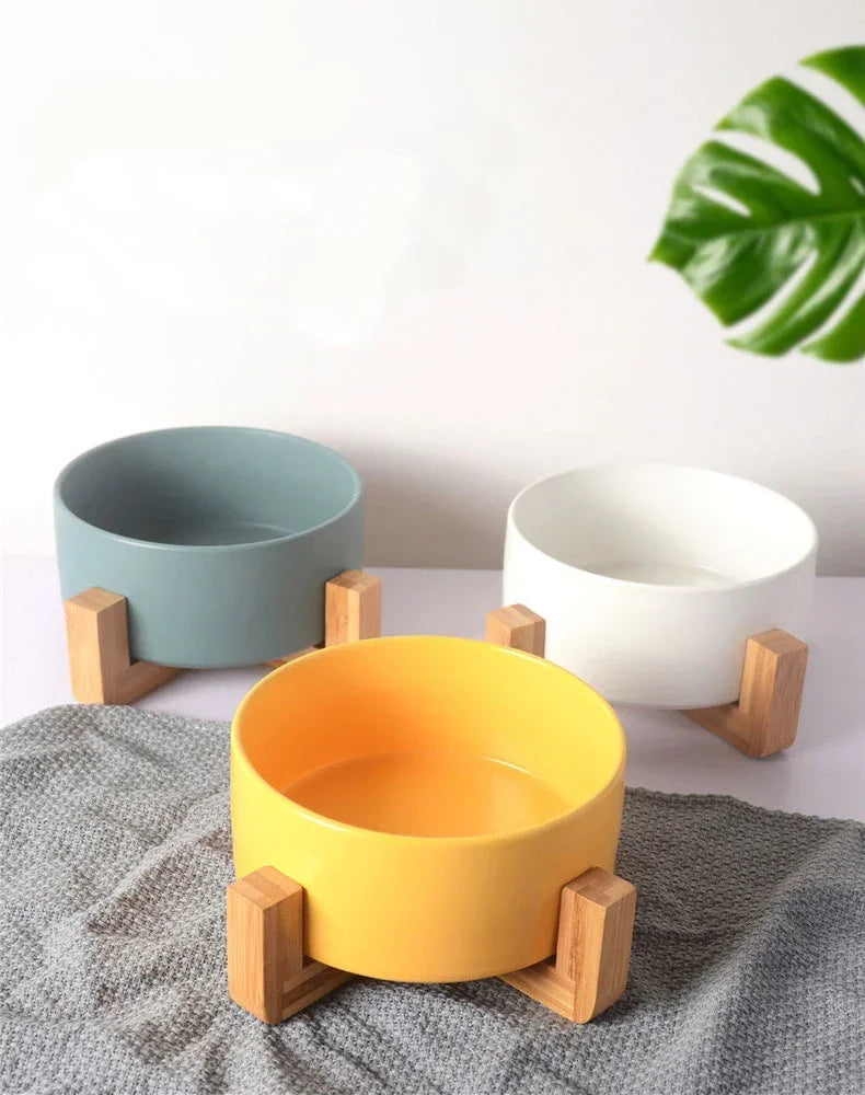 Self-Assembly Ceramic Double Cat Bowl Dog Bowl 400ML Pet Feeding Water Bowl Cat Puppy Feeder Product SuppliesFood Water Bowls
