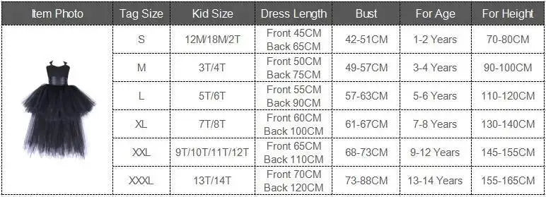 Dark Witch Halloween Costumes for Girls Black Devil Angel Fancy Trailing Dress with Feather Wings Bat Horns Kids High Low Outfit