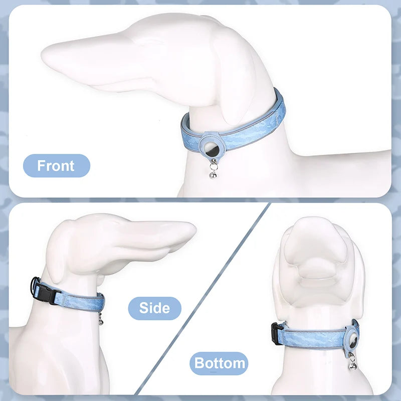 Airtag Dog Collar Adjustable Nylon Reflective Pet Collar For Small Medium Large Dog Durable Anti-lost Dog Necklace With Padded