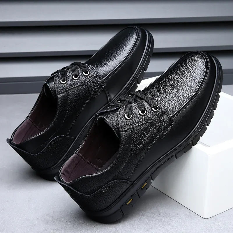 2025 Kitchen King Men's Shoes Anti-Slip Waterproof Oil-Resistant Durable Casual Leather Work Shoes For Chefs Perfect For Spring