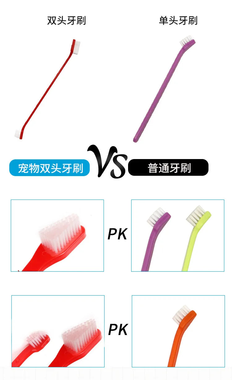 Pet Toothbrush Set Dog Cat Oral Care Kit Pet Toothpaste Cleaning Supplies for Dogs Cats Dental Hygiene Grooming