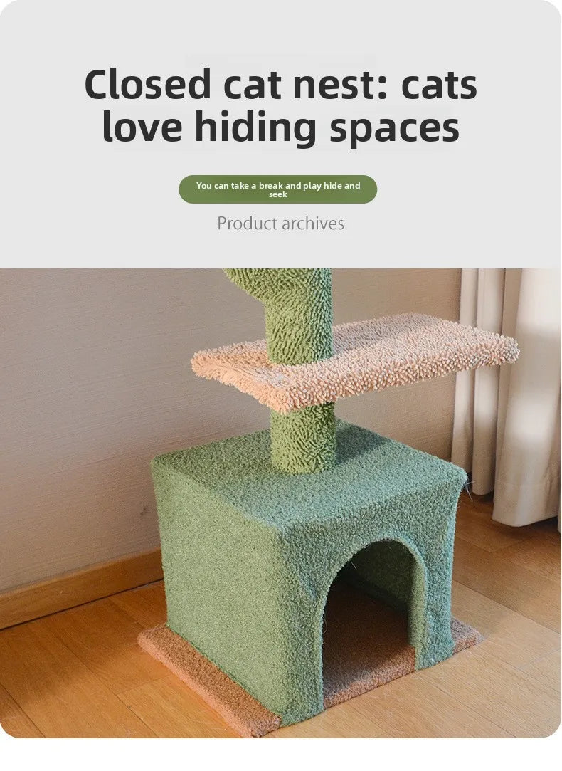 Winter Cactus cat tree, cat climbing frame, cat climbing pole, cat jumping platform, cat tower, pet toys, pet climbing frame