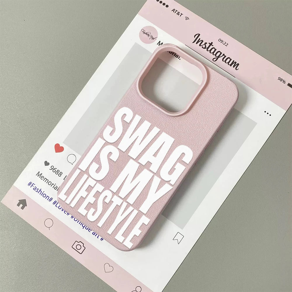 Swag Lifstyle Is My Case For IPhone 17 16 15 14 12 11 Pro Max Silicone Leather Cover Iphone 13 15 16 17 Air Pro Max Cover Funda