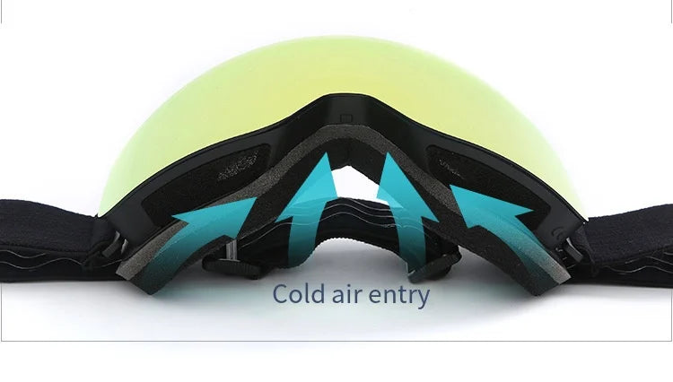 Adult Ski Snowboard Goggles Unisex Double Anti-Fog UV400 Cylindrical Lens Skiing Eyewear Mask Snow Protection over Glasses