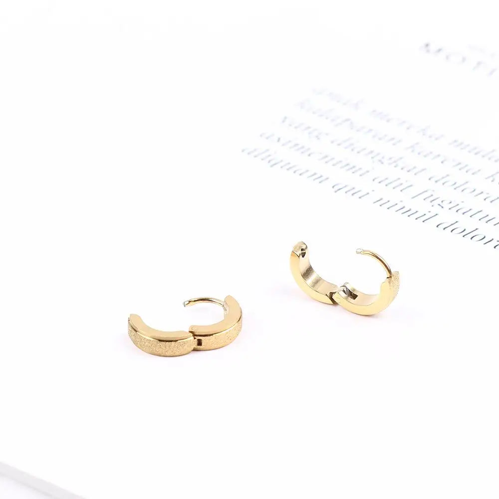 Mens Huggie Fashion Earring Man Jewelry Gold Simple Circle Hoop Earrings Polish