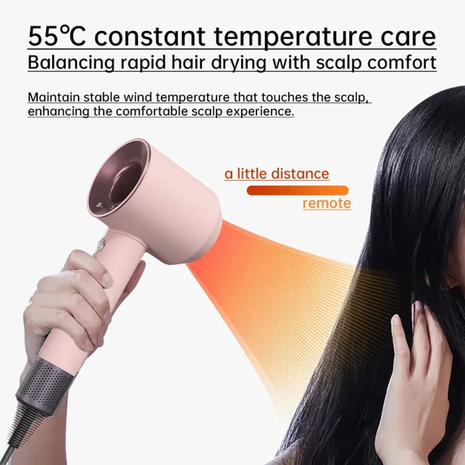 For EU Professional Leafless Hair Dryer, High-Speed Negative Ion 110,000 Rpm, Professional Hair Care, 62M/S Wind, 1600W, Quick