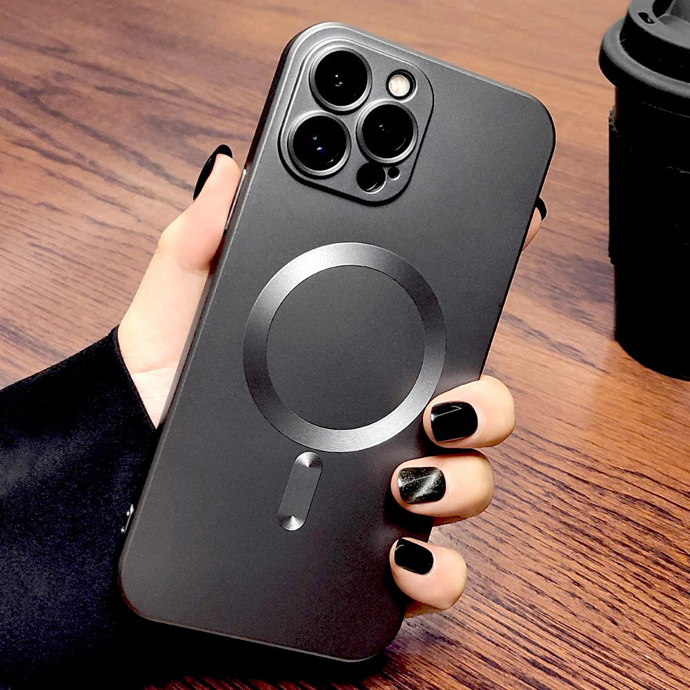 Luxury Soft TPU Matte Case For iPhone 16 15 14 13 12 11 Pro Max Plus 15Pro IPhone15 For Magsafe Mag Safe Wireless Charge Cover