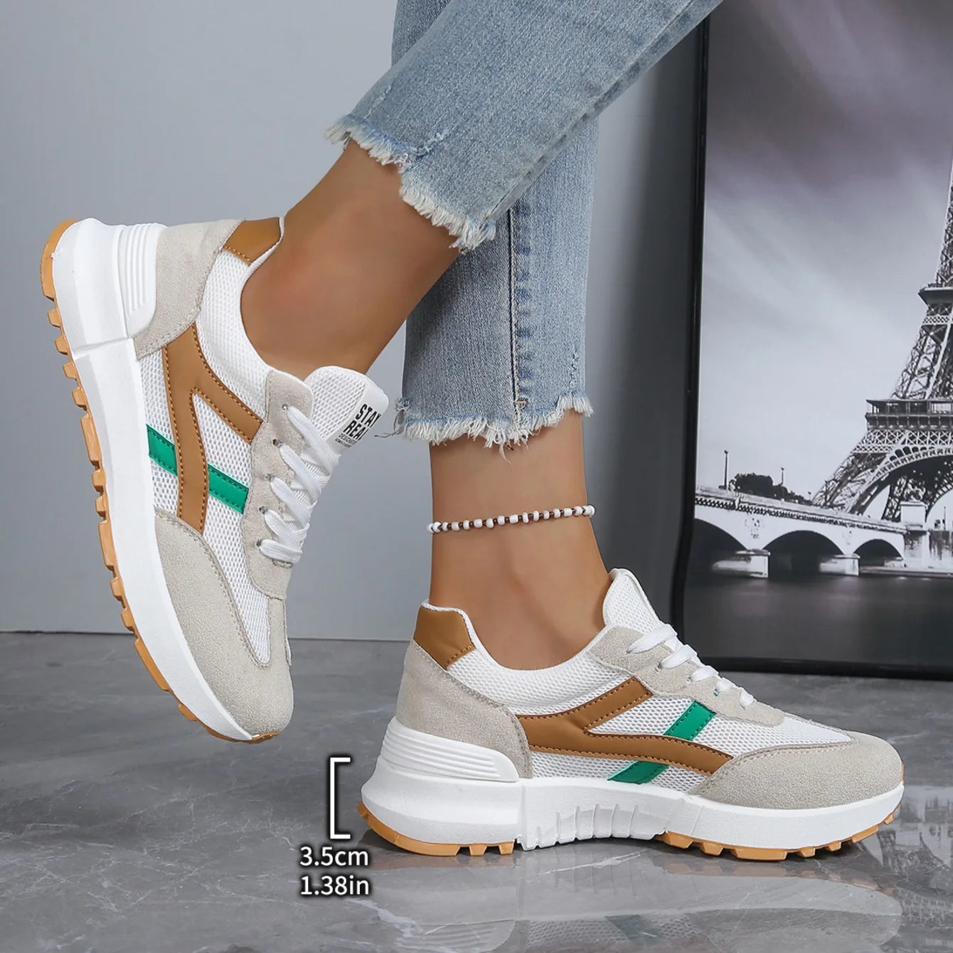2026 New Women Sneakers Spring Autumn Casual Lace Up Designer Shoes Luxury Platform Loafers Anti Slip Comfort Female Sneakers
