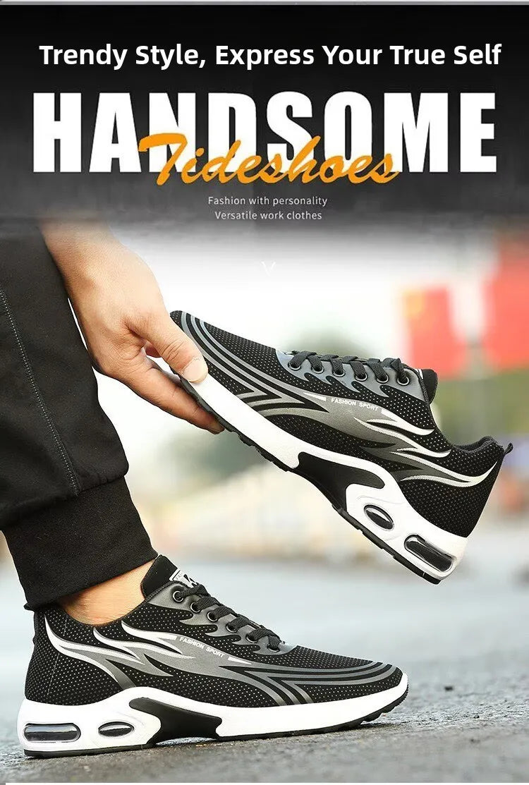 Men's Sport Shoes New Lightweight Comfortable Fashionable Casual Running Shoes Suitable for Youth Thick Bottom Running Style