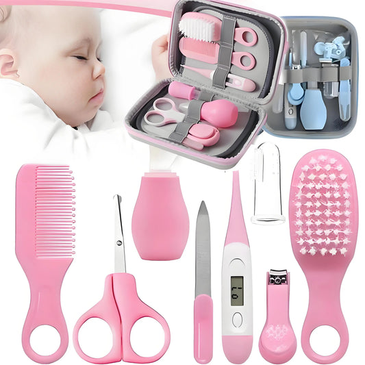 Baby Nail Clipper Care Set Newborn Manicure Set Baby Nail Trimmer Kit Oral Care Hair Brush Comb Professional Nursing Tools