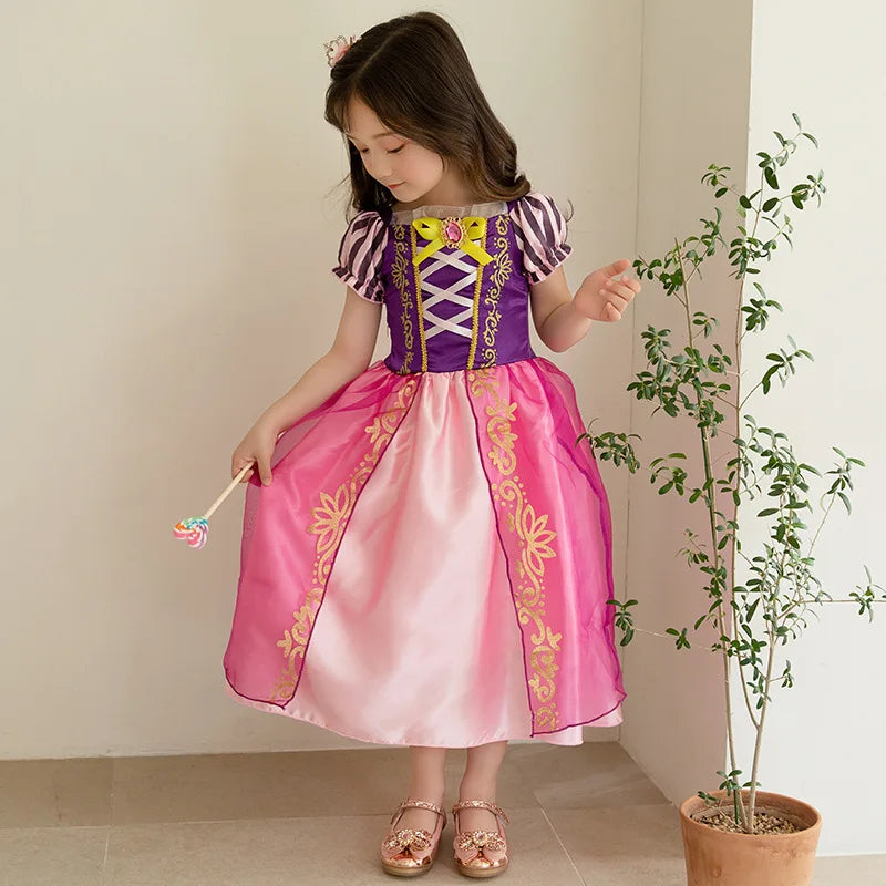 Halloween Girls Costume Kids Tangled Rapunzel Dress Kids Fantasy Princess Cosplay Dress Child Carnival Birthday Party Fancy Sets