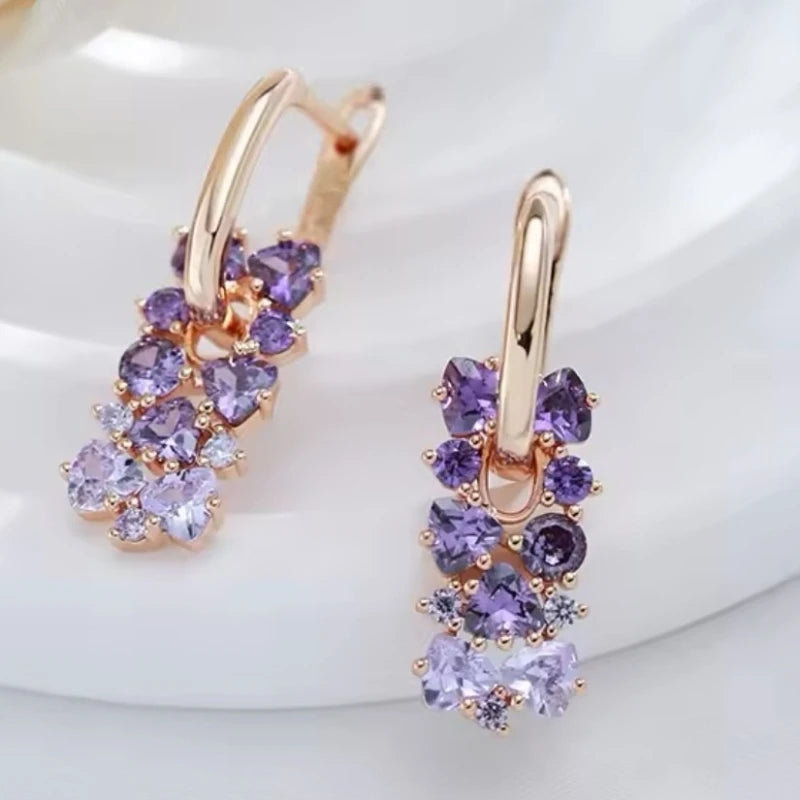 Fashionable and Luxurious Geometric Pendant Earrings Women's Personalized and Trendy Daily Versatile Accessories Jewelry