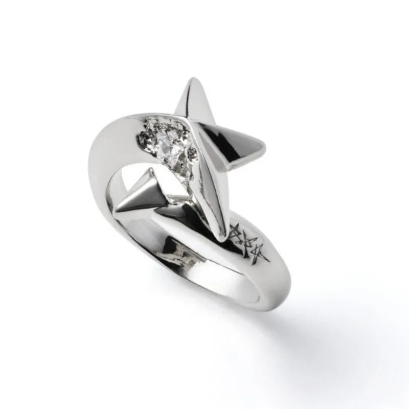 Personalized and creative adjustable opening fashionable shiny brick simple metal ring exquisite girlfriend diamond jewelry gift