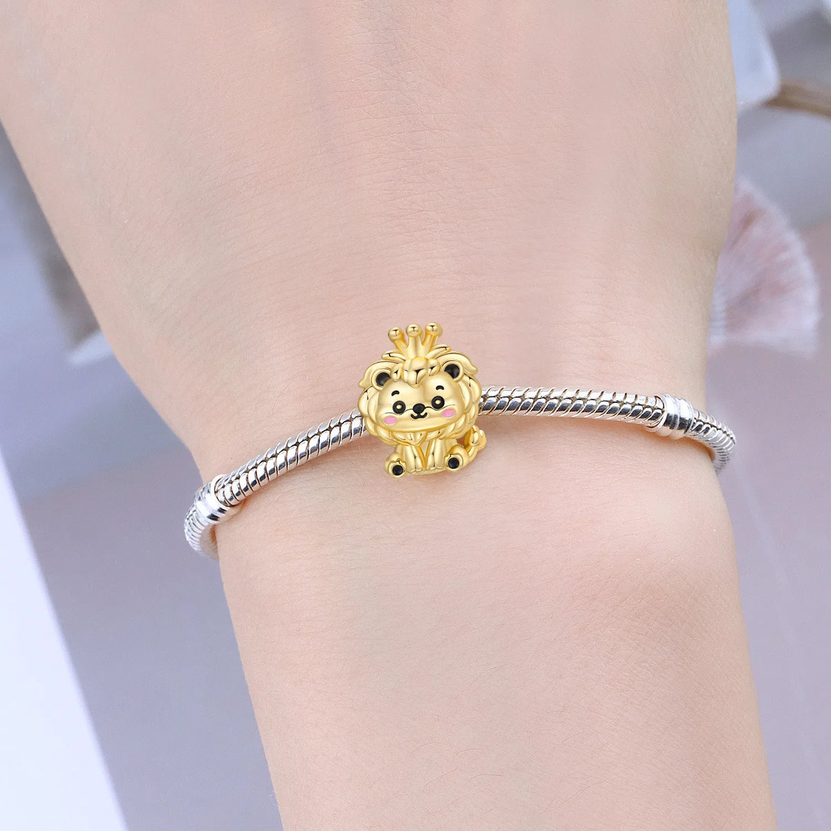 925 Sterling Silver Cute Pet Animal Lion King Pendant DIY Jewelry Beads for Women Bangle Bracelet Necklace Birthday Party Gifts