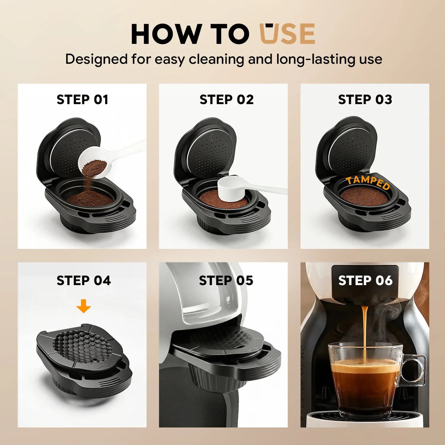 Refillable Reusable coffee adapter for Dolce Gusto.
