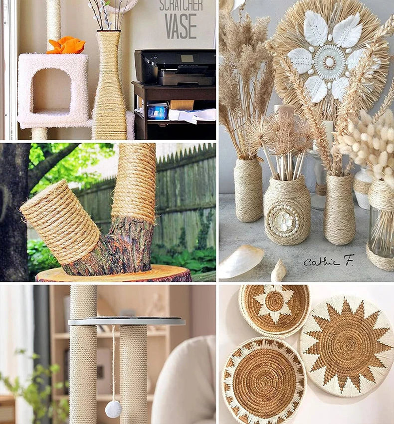 Cat DIY Sword Hemp Rope Cat Climbing Frame Cotton Rope Cat Tree Tower Furniture Protector 4/6/8mm Cat Grinding and Scratching