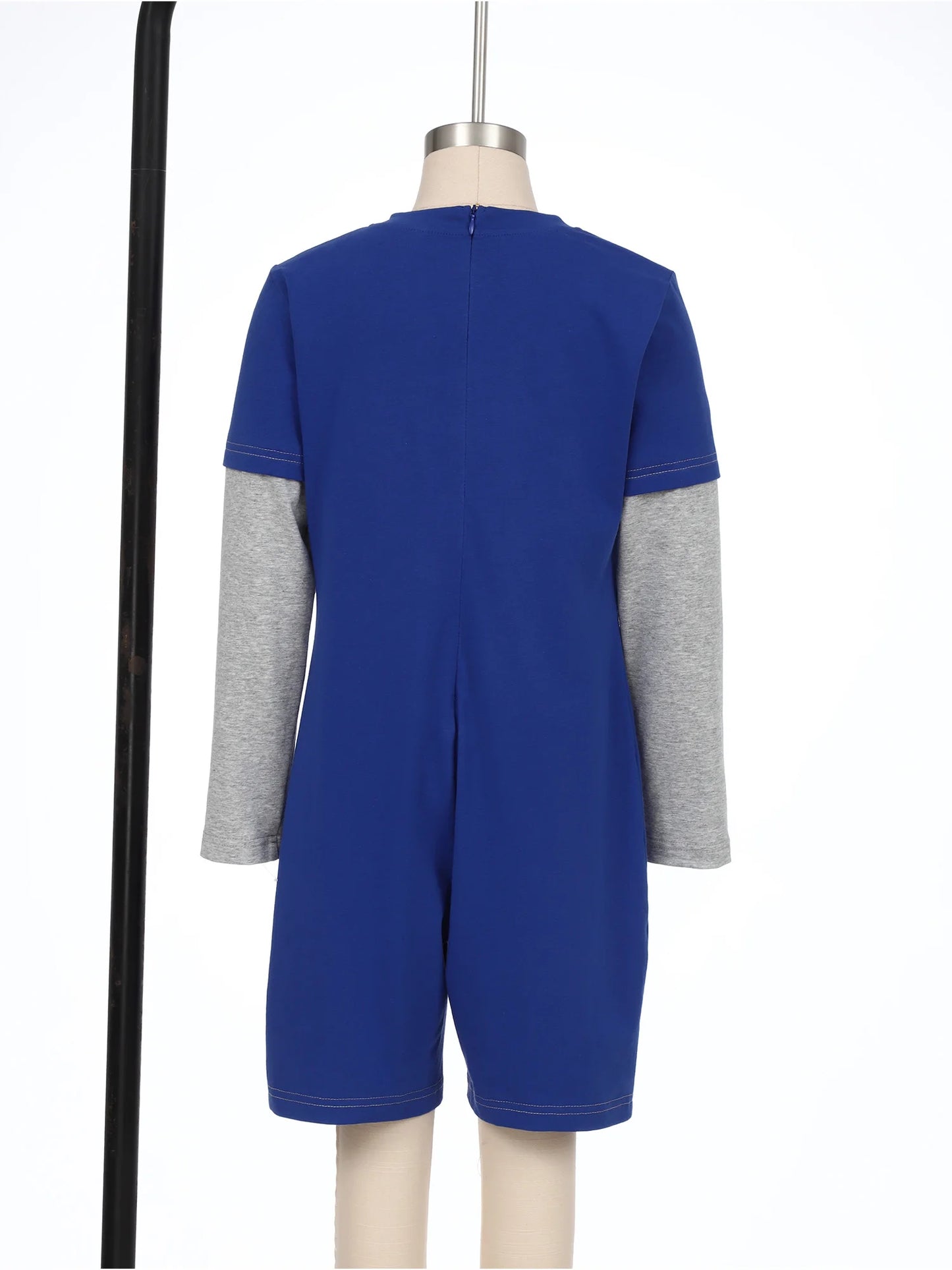Children Special Needs Adaptive Clothing Solid Color Long Sleeve Zipper Back Jumpsuit Cotton Rompers Workout Sports Bodysuit