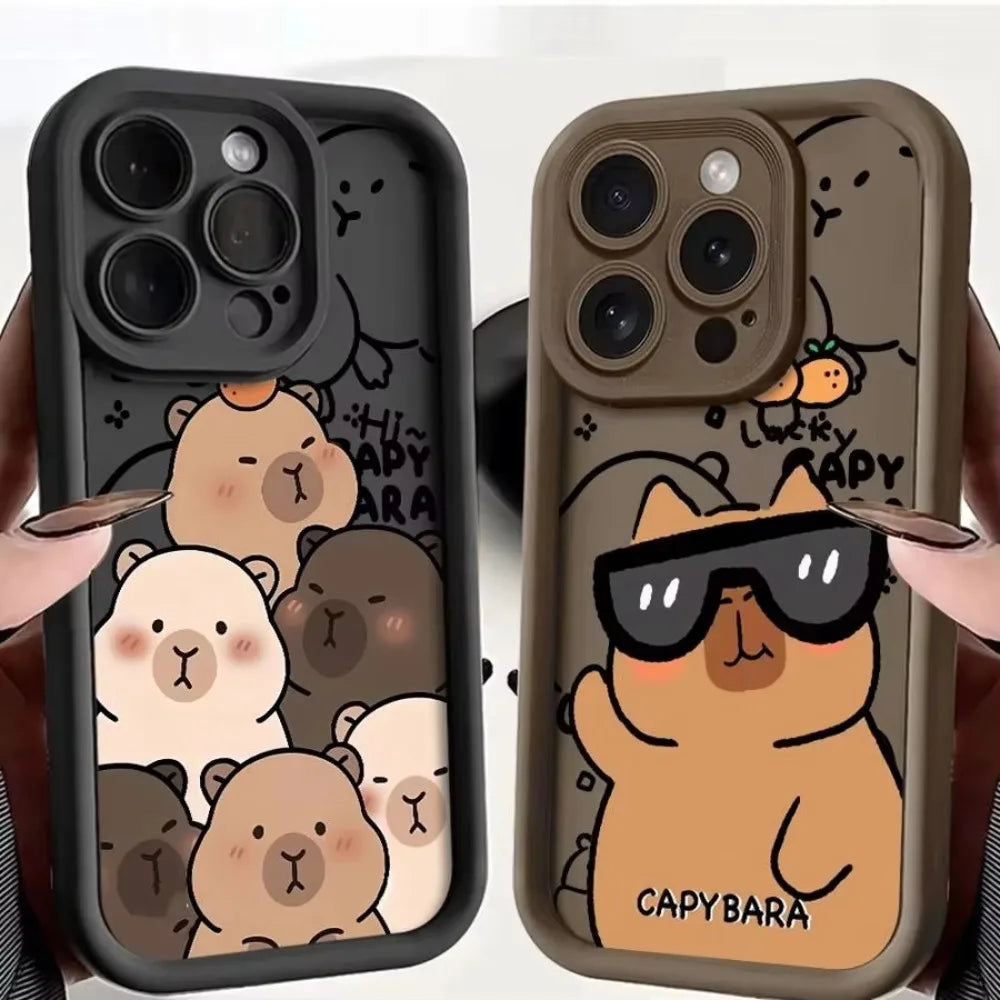 Cute Capybara Phone Case For Xiaomi Redmi Note 14 13 12s 12 11 10 9s 9 8 7 A5 Pro Plus 4G 5G Soft TPU Back Cover