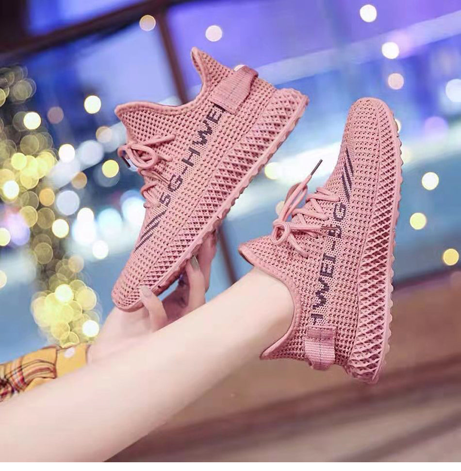 Women's Sneakers 2023 New Fashion Breathable Trainers Comfortable Sneakers Women Mesh Fabric Lace Up Female Footwear Women Shoes
