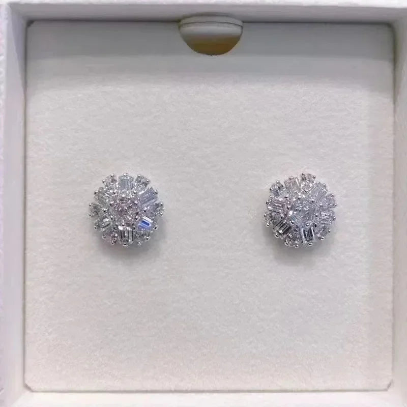 Snowflake Flowers Original New Sales Trend High Quality Jewelry Flower Sets Necklace Earring Ring Bracelet Pink Anniversary Gift