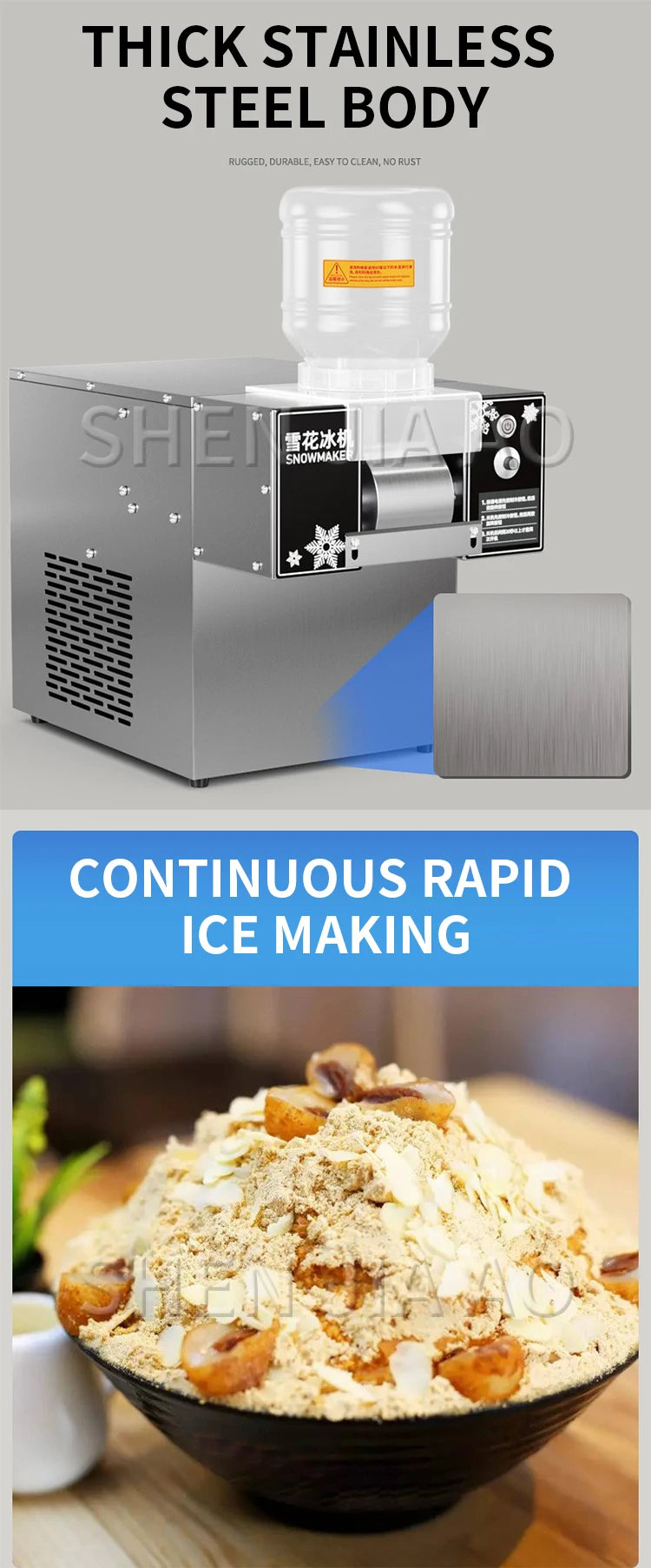 60KG/24H Snowflake Ice Machine Europe Snowflake Ice Machine Korea Bingsu Machine Snowflake Ice Shaving Machine 220/110V