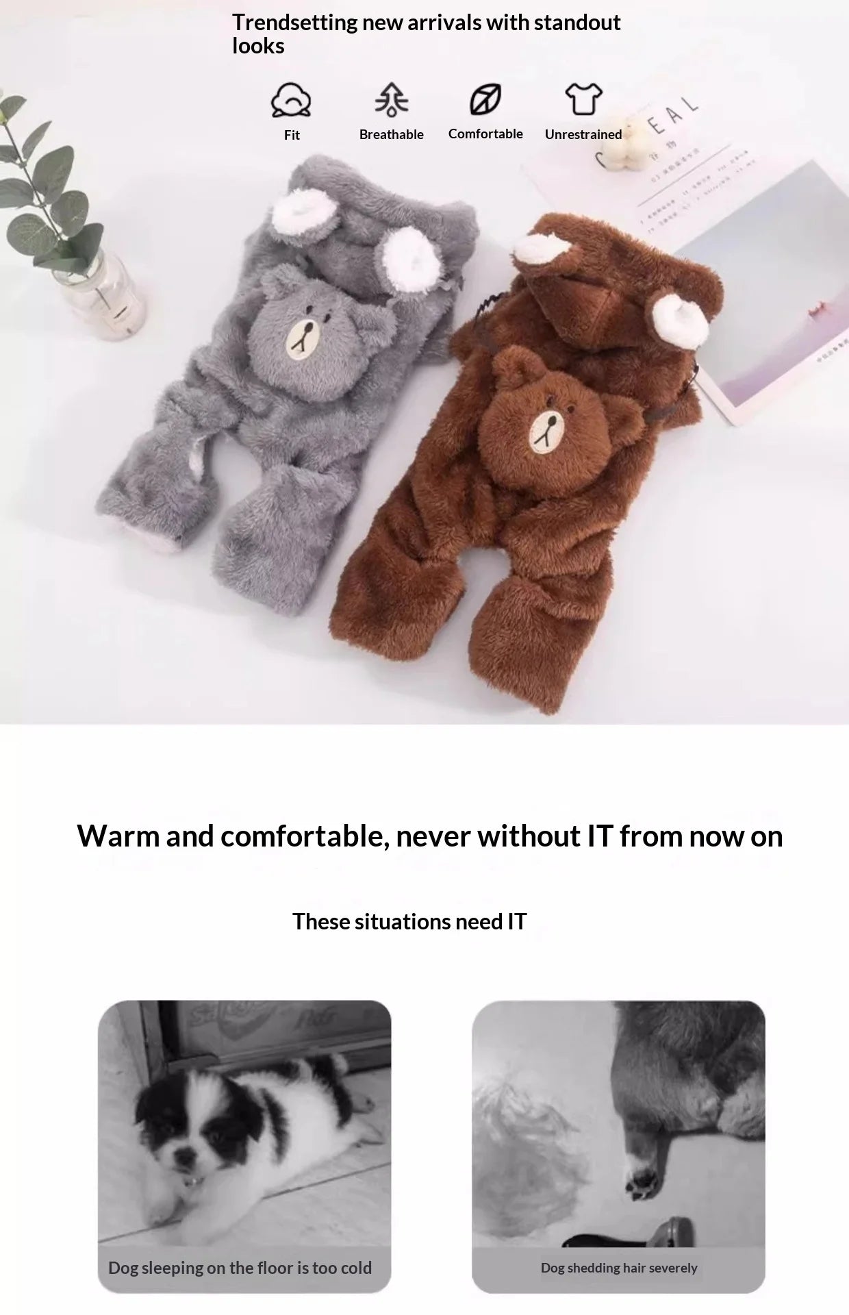 Dog Clothes Winter Autumn Warm Four Legged Fleece Lined Thickened Outfits for Cats Golden Gradient Ragdoll Small To Medium Dogs