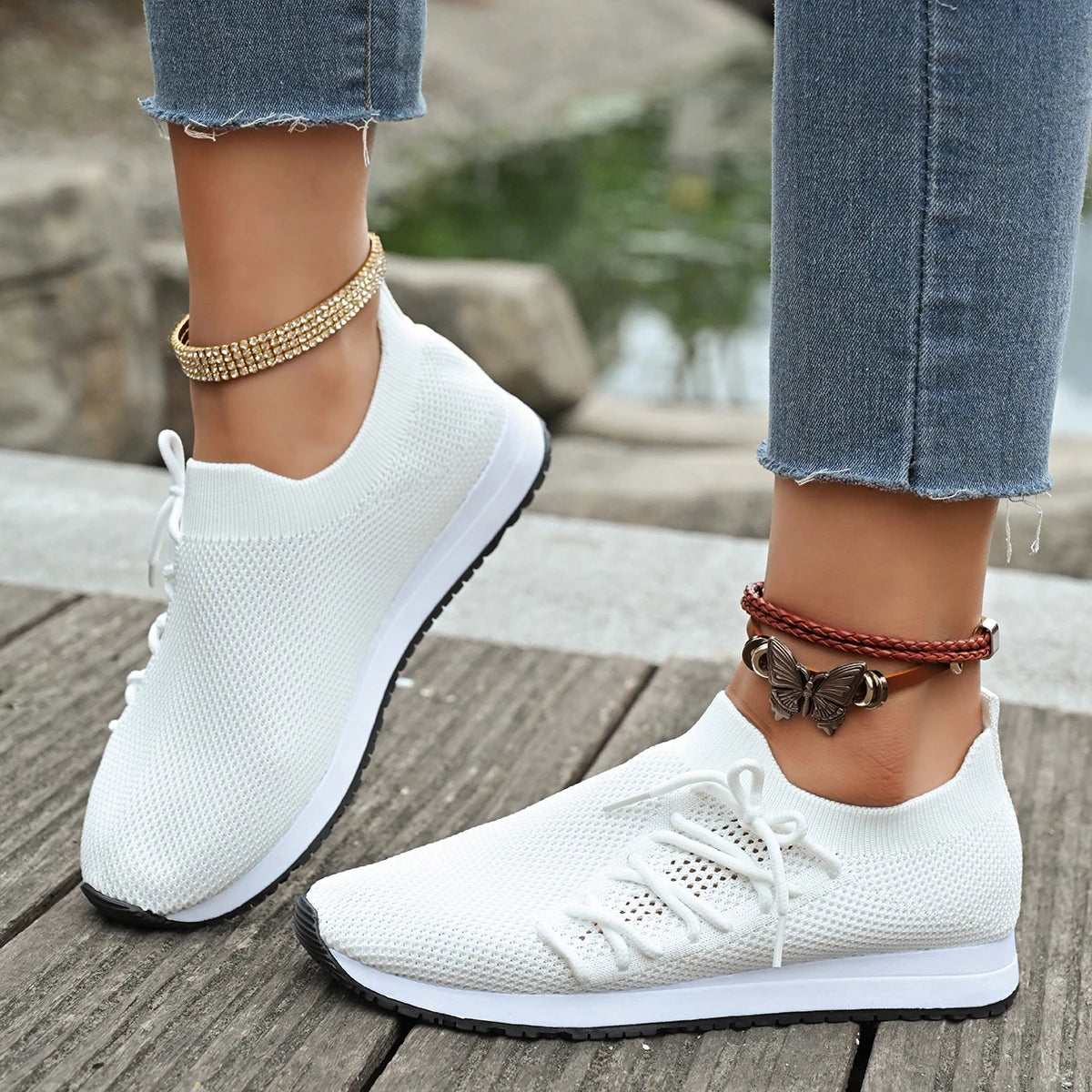 Women Casual Shoes Fashion Breathable Walking Mesh Flat Shoes Woman White Sneakers Women 2024 Tenis Feminino Female Shoes