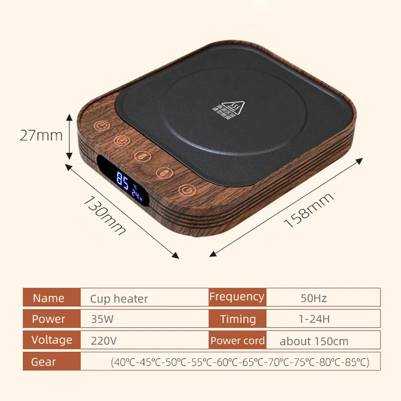 35W Electric Mug Warmer Cup Heater with 10 Gear Temperature Control Electric Hot Plate Warm Coaster Heating Pad 220V