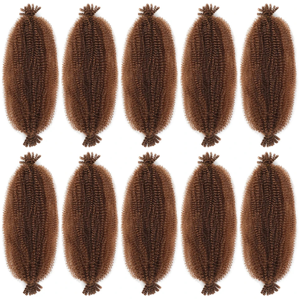 Marley Twist Braiding Hair Ginger Burgundy Ombre Brown Black Springy Afro Twist Hair PreFluffed Spring Twist Kinky Braiding Hair