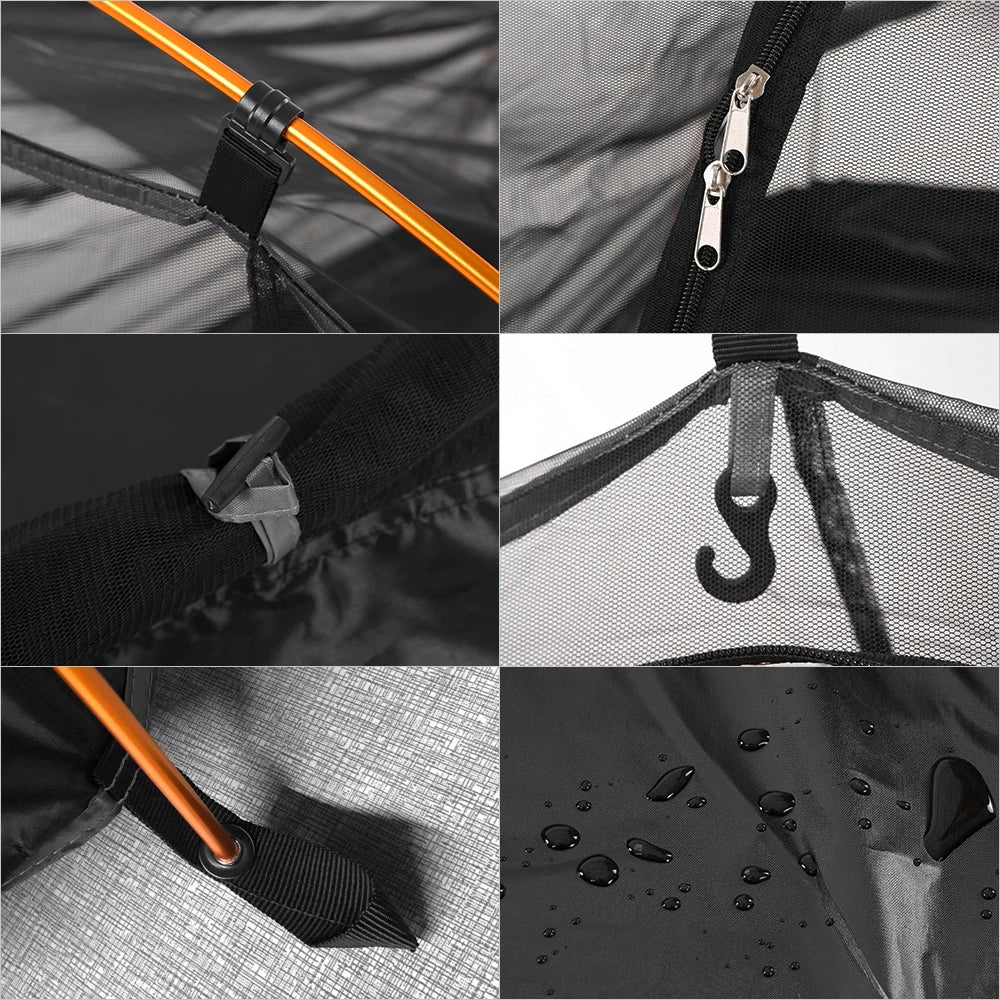 Camping Tent 2 Person Outdoor Tent For Camping Biking Hiking Muntaineering Beach Water Resistant 210D Oxford Material