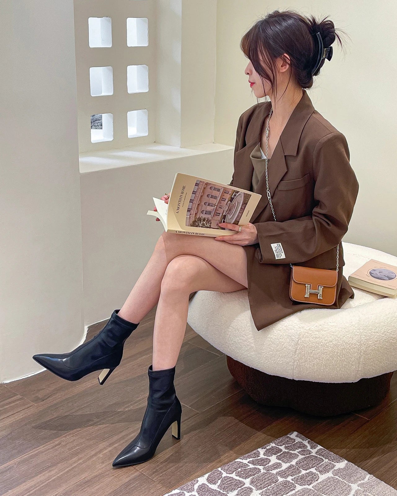 Women Boots Short High Heels Shoes for Women Autumn Winter Botas Mujer Ankle Boots Black Sock Women Heels Boots Female D220