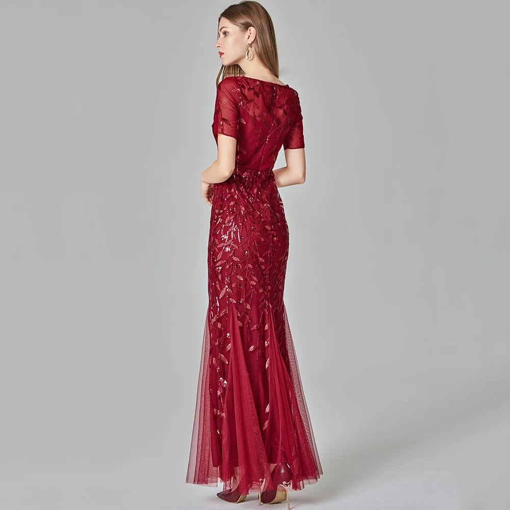 Sexy vintage Maxi Sequin cocktail Dress bridesmaid Prom Dresses for Women Casual Party Long sleeve club Bodycon Dress vestidos