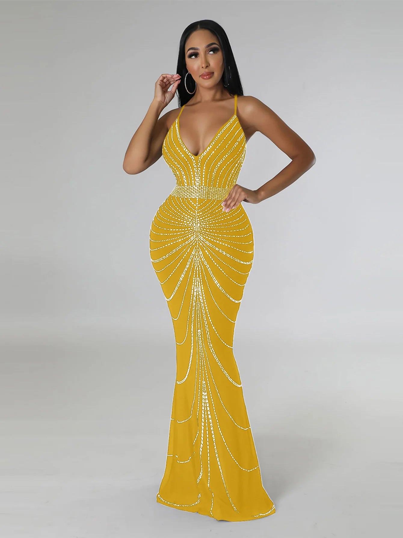 Sparkling Solid Color Hot Diamond Sheer Mesh Long Skirt, Elegant and Luxurious Spring Women's Cocktail Dress, Celebrity Clothing