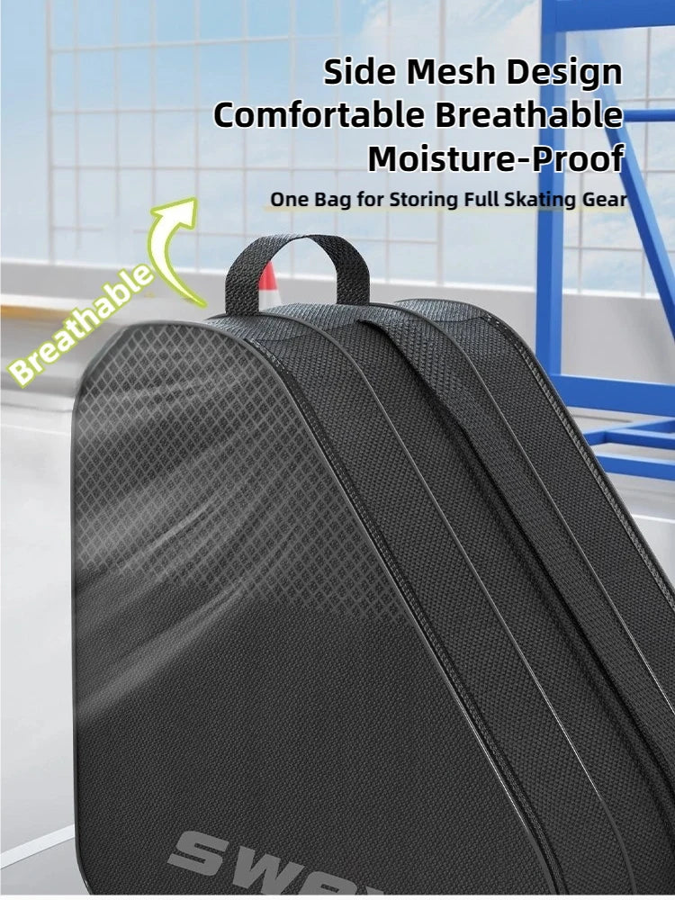 New Ice Skates Storage Bag Inline Skate Bag Top Handle Waterproof Versatile Breathable Accessory with Adjustable Shoulder Strap