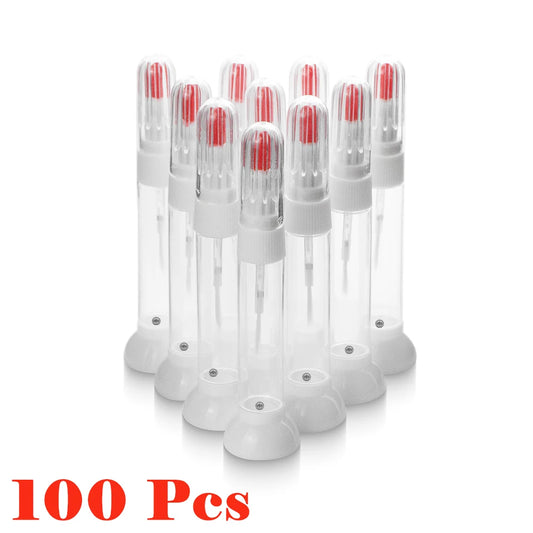 Kimcci Dotted Pen+Drawing Pen Nail Art Tools 2 IN 1 100pcs/lot  Needle Brush Dual-use Empty Bottle