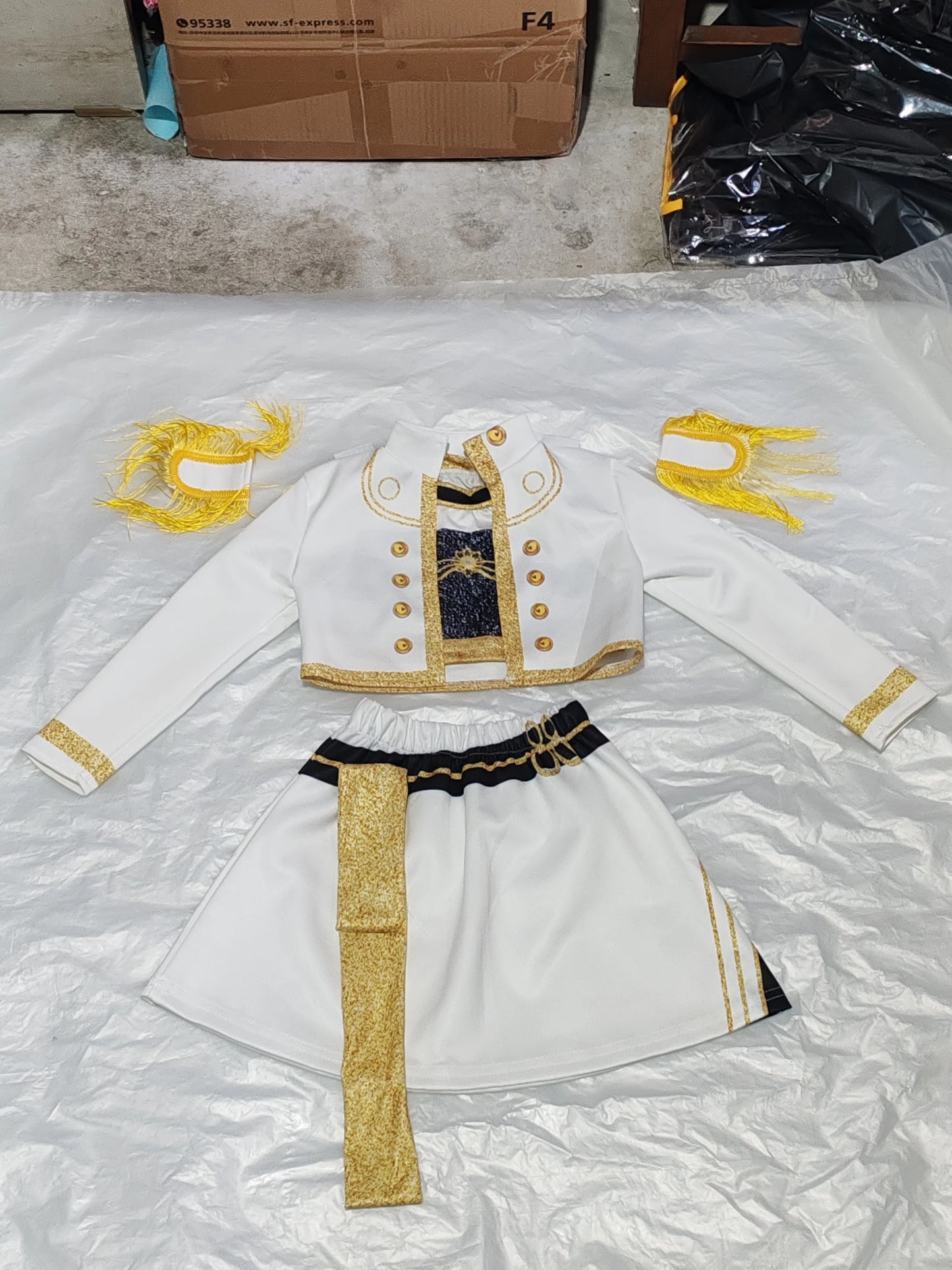 Cool Girl Cosplay Golden Costume Kids 3D Print Idol Group Singing Stage Performance Costume Child Halloween Party Clothes Suit