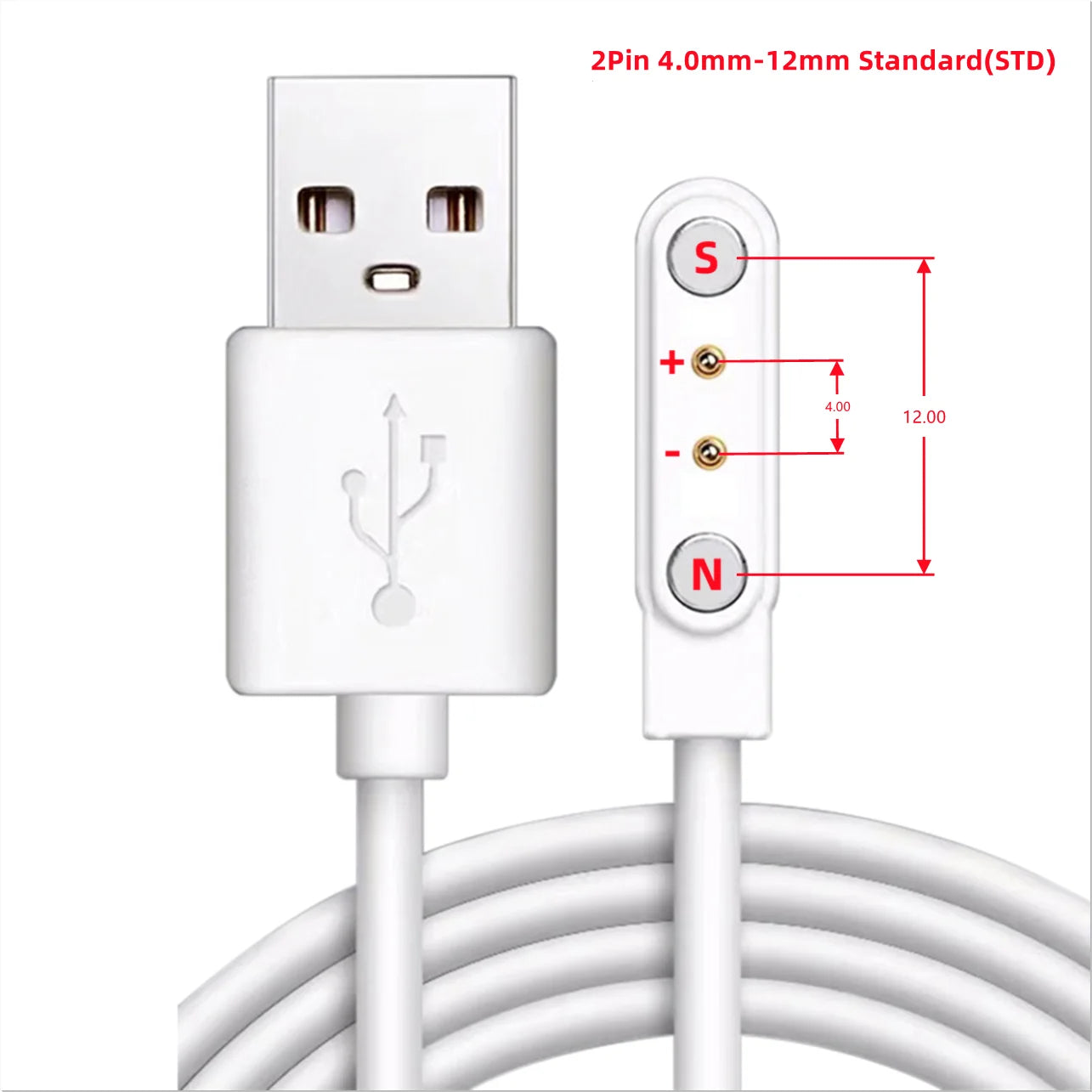 Smart Watch Magnetic USB Charger 2pin 4pin Charging Cable Line Cord Power Adapter Long Wire For Smartwatch Juicer Beauty Devices