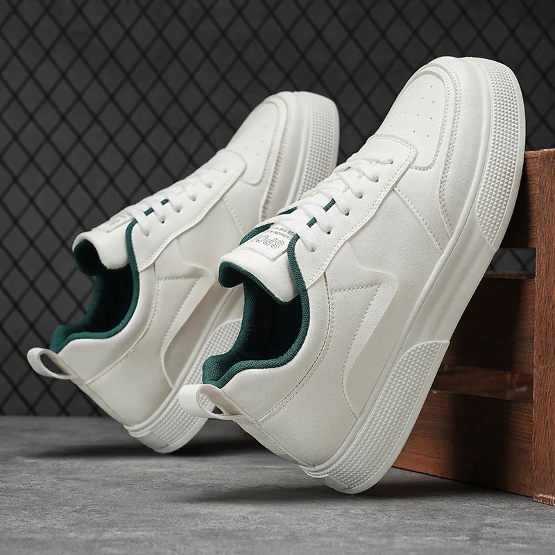 New plus size men's casual sports shoes versatile Korean version thick soled height increase white shoes student board shoes